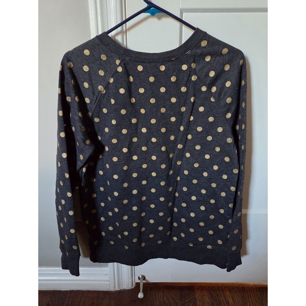 Old Navy Dark Gray Polka Dotted Crewneck